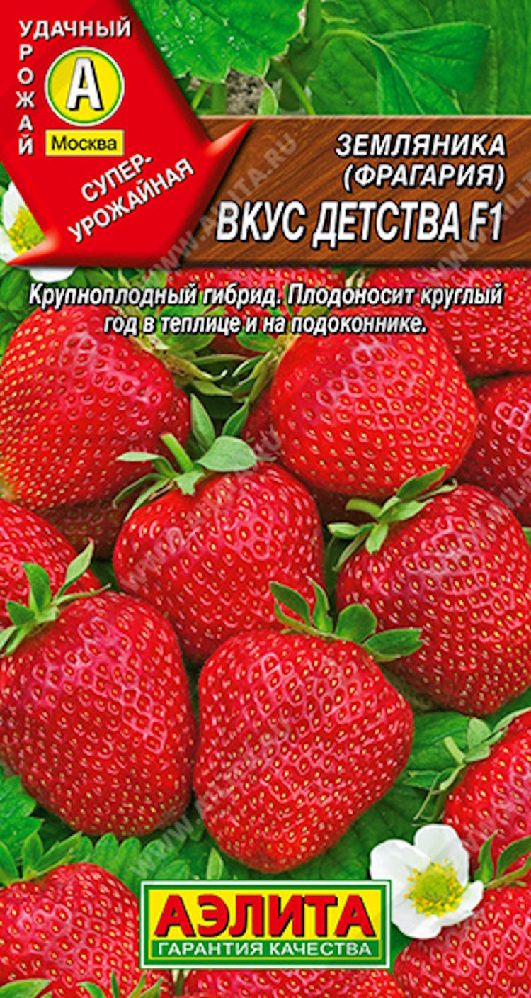 Купить семена Земляника ремонтантная крупноплодная Вкус детства F1 в  магазине Первые Семена по цене 34 руб.