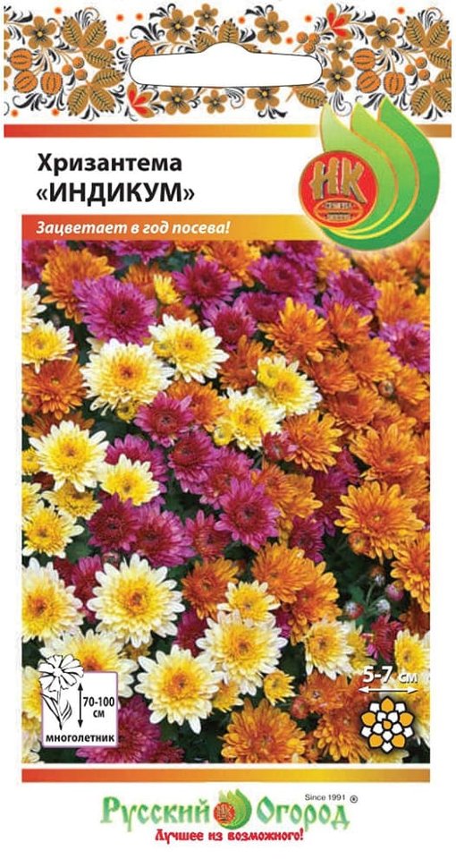 Купить хризантема индийская индикум смесь, 50 шт по цене 28 руб. в интернет  магазине Первые Семена